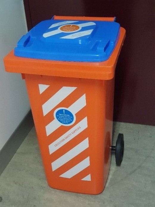 One of ANMM’s handsome new Collection Safety Bins. Image by ANMM.