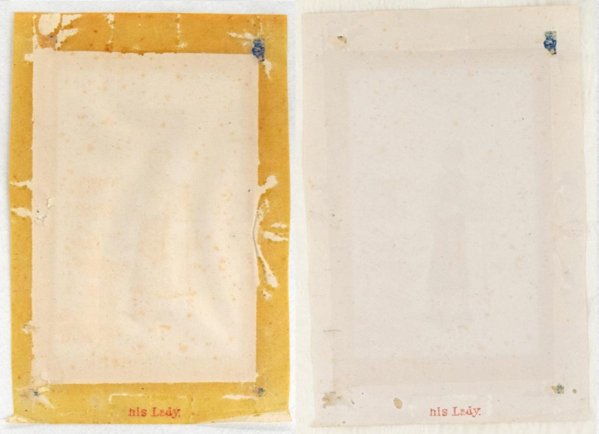 Image 5 and 6. Washing was carried out in a fume hood to minimise solvent exposure. Cotton swabs were used to agitate the surface of the paper to increase the effectiveness of washing