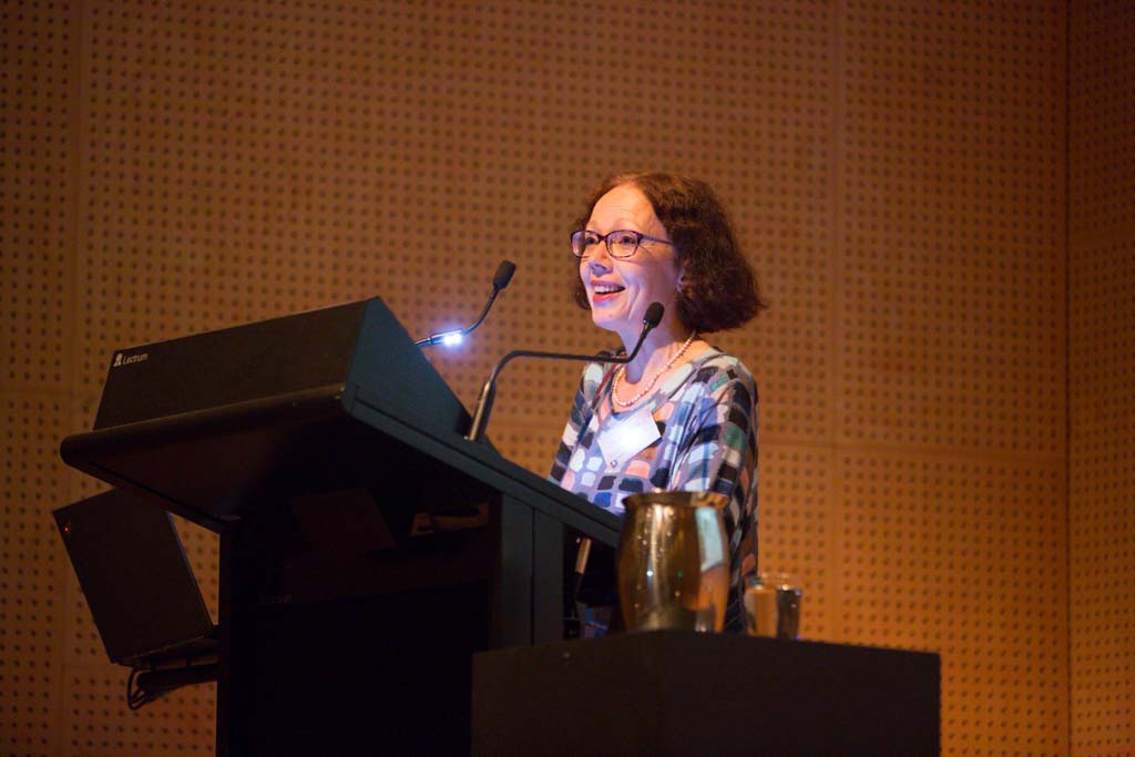 Keynote speaker Lynn Roberts addresses the symposium. Image courtesy of NGV Photographic Services