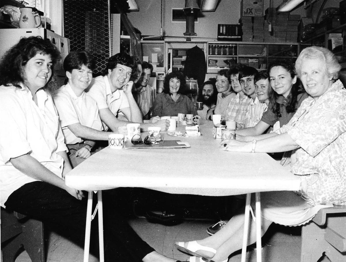 Heather (right) with the Australian Museum Conservation crew around 1988