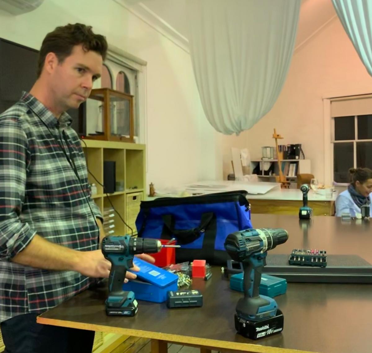 Nick shows us ANMM’s cordless drills and bits