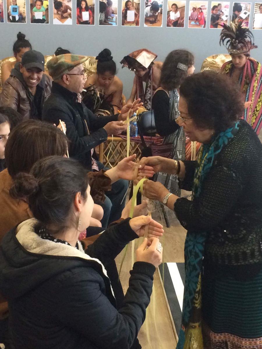 Photo 1: Traditional weaving demonstration