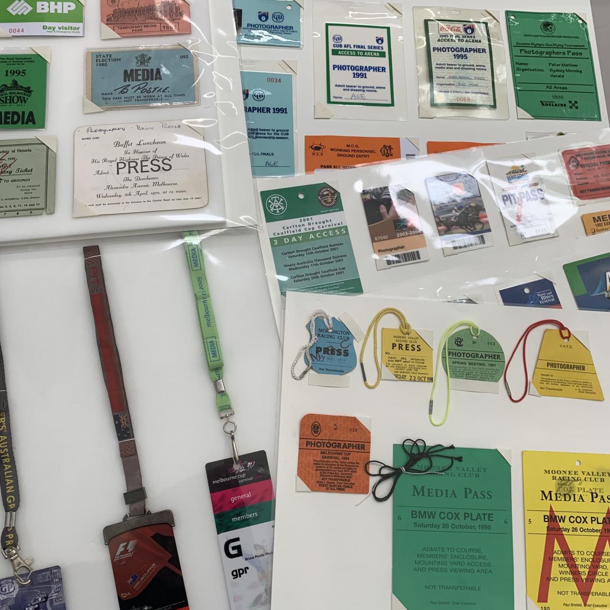 Bruce Postle collection of media passes (Pictures Collection, State Library Victoria, unaccessioned)