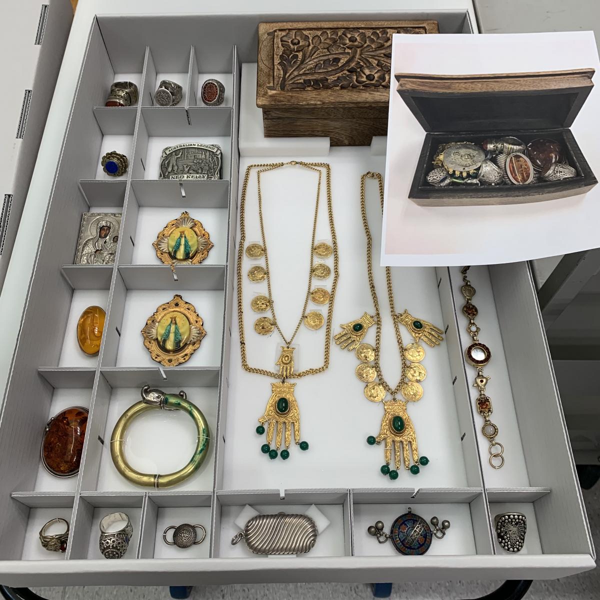 Vali Myers’ jewellery collection (Pictures Collection, State Library Victoria, H2018.497)