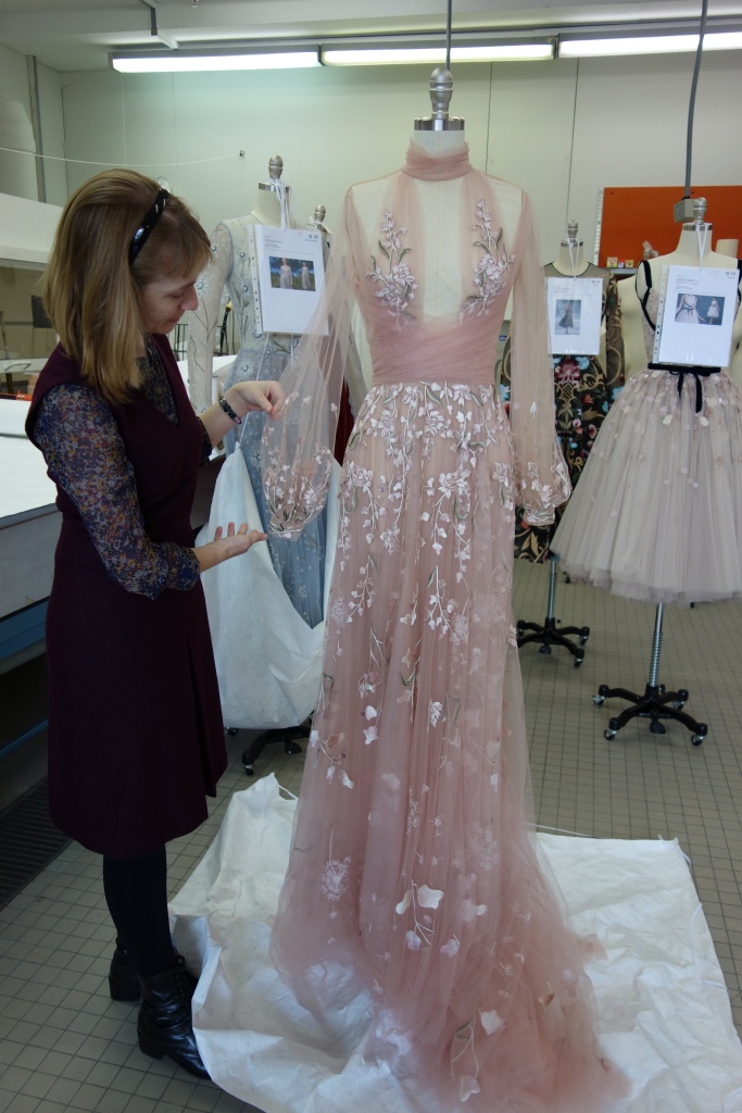 Limp sleeves without arm support. Paul Vasileff, designer, Australia born 1990, Paolo Sebastian, fashion design company, established 2007, Wildflower gown, Spring/Summer 2017 Wildflowers collection, 2016, Adelaide, silk tulle, cotton. Image: Artlab Australia with permission from the artist.