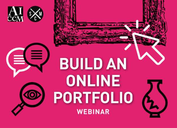 poster for SC@M webinar: build an online portfolio