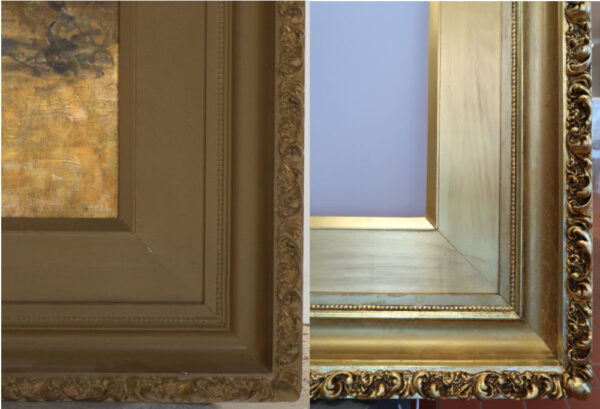 Before and after photographs of frame