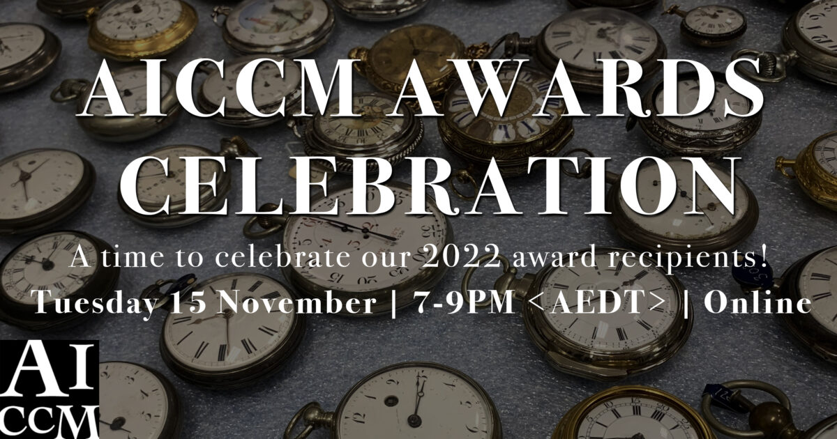 AICCM Awards Celebration 15 November 2022 7-9pm